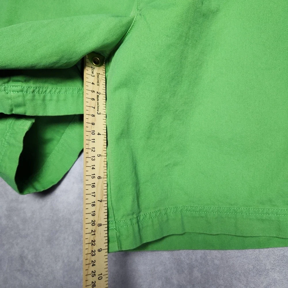 Izod Saltwater Mens Green Cotton Chino Shorts Size 38 Summer Casual